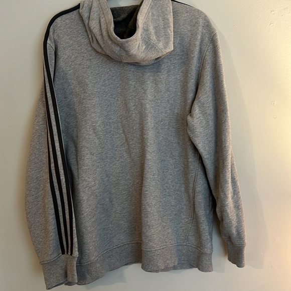 Adidas French Terry 3-stripes Full-zip Hoodie Gray​​ - Picture 2 of 2
